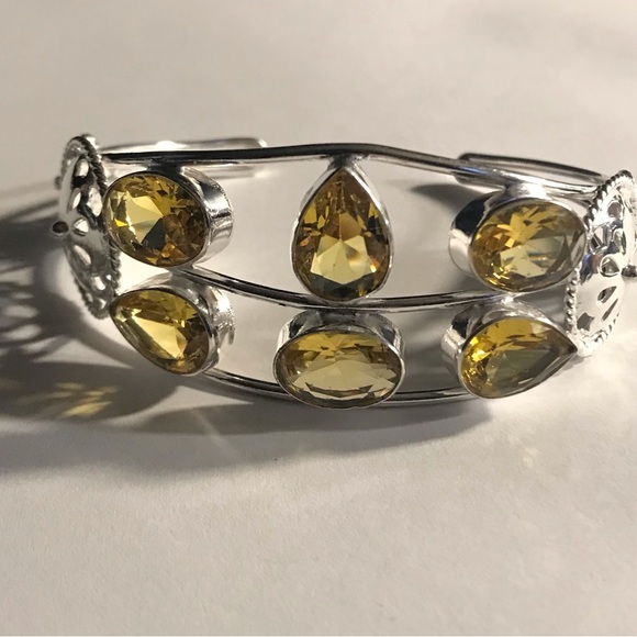 Stampd Jewelry - Citrine 925 Sterling Silver Cuff Bracelet